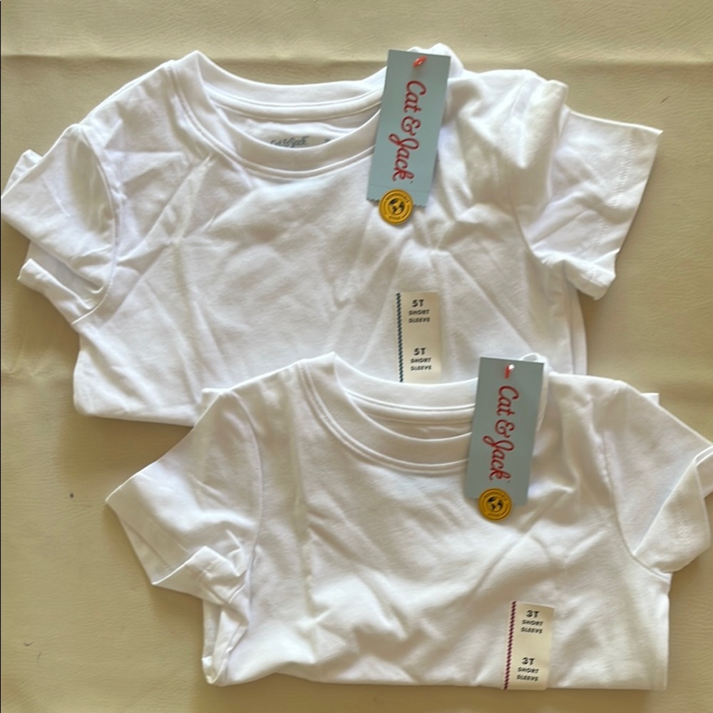 Cat & Jack White Short Sleeve Tees